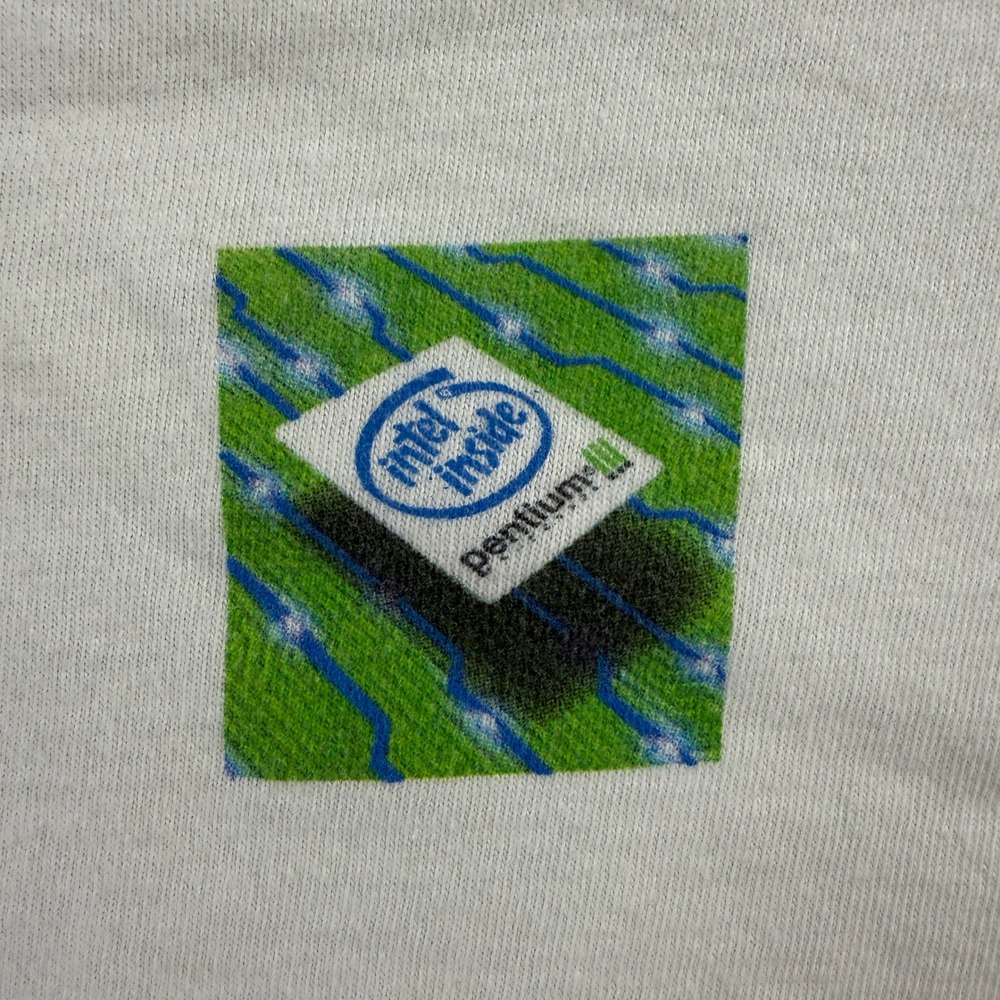 Vintage Intel Pentium 3 T-Shirt Mens XL White Tech Graphic Processor Computer - Picture 5 of 10
